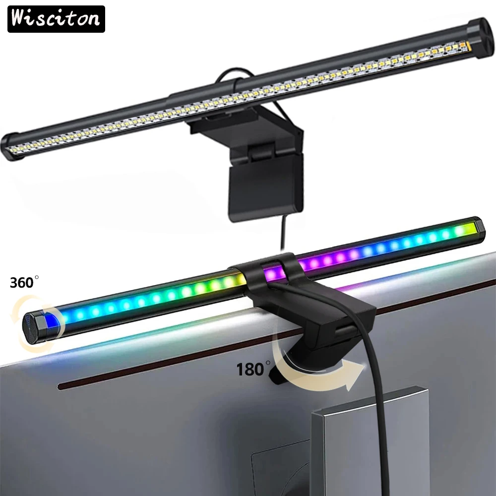 Fdit Barre lumineuse de moniteur d'ordinateur à LED Barre lumineuse de