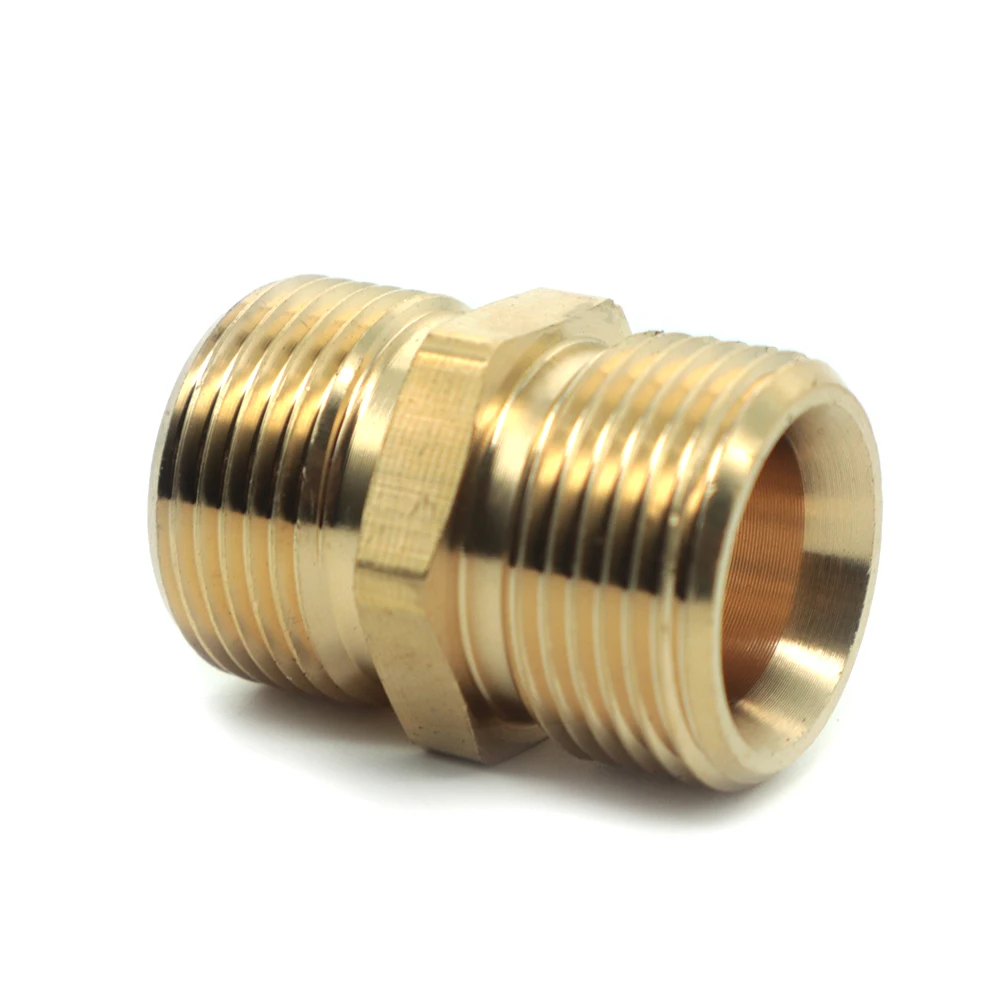 Drision Brass M22 x M22 Male（Pin 14mm） Joiner Adaptor Extension Hose Coupling Adaptor For High Pressure Washer