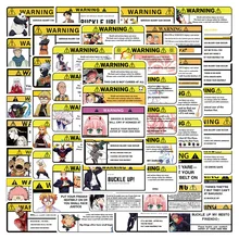 

10/30/50Pcs Warning Sign Anime Stickers for Car Laptop Phone Luggage Motorcycl Cartoon Decal Sticker Toys for Kids Gifts