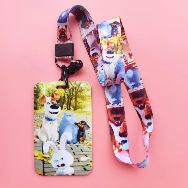 Lovely Pets Lanyard & ID Card Holder with Animal Designs – Badge Holder Neck Strap and Key Chain