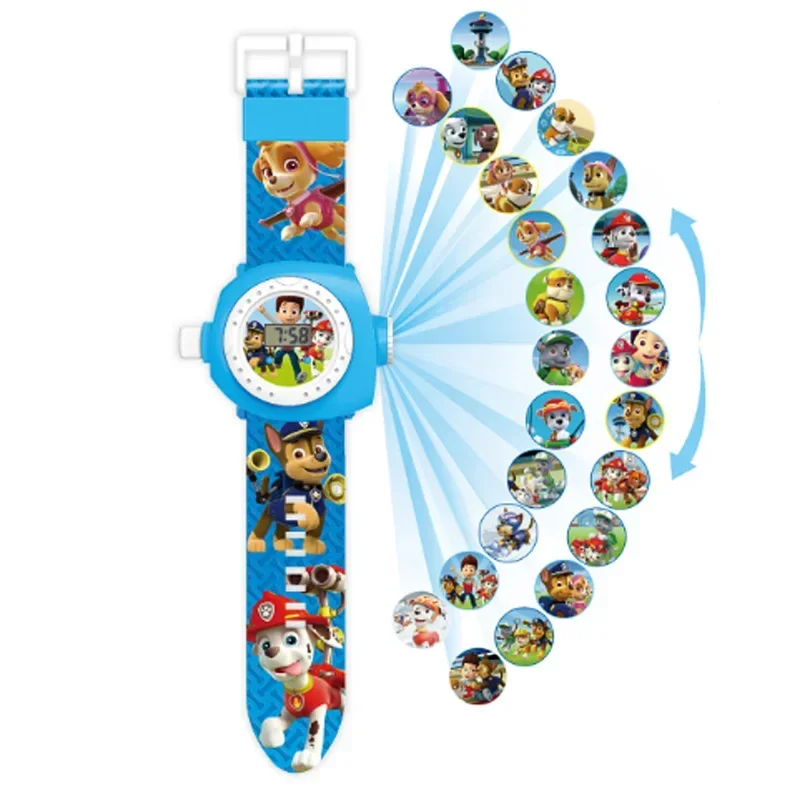 thumbnail image 1 of Juego de relojes de juguete para niños de Paw Patrol, relojes digitales con proyección 3D, juguete de cachorro de dibujos animados de la Patrulla Canina, Marshall, Skye, Chase, regalo para niños, 1 of 5