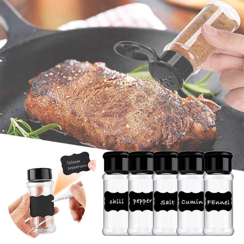 5/10/15/20PCS Plastic Spice Salt Pepper Shaker Seasoning Jar Barbecue Condiment Bottles Kitchen Supplies Organizer Set |
