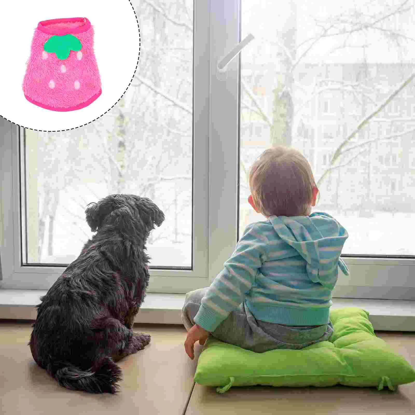 

Kitten Toys Pet Winter Clothes Plush Warm Bunny Guinea Pig Clothes Strawberry Puppy Dog Rabbit Outfit Small Pet Apparel