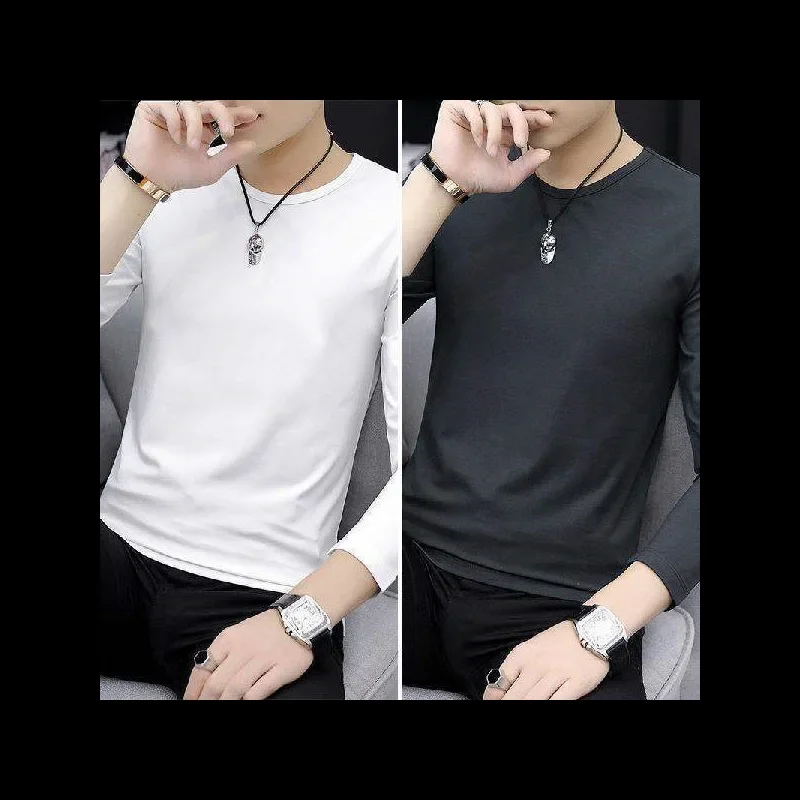 Round neck White + dark gray