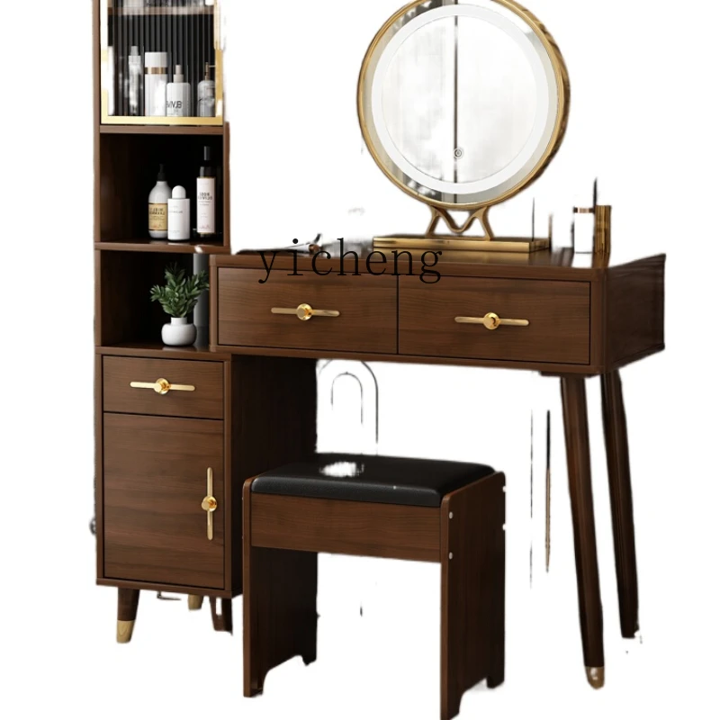 

ZC Solid Wood Dressing Table Makeup Table Bedroom Dresser Computer Desk Desk Integrated Storage Storage
