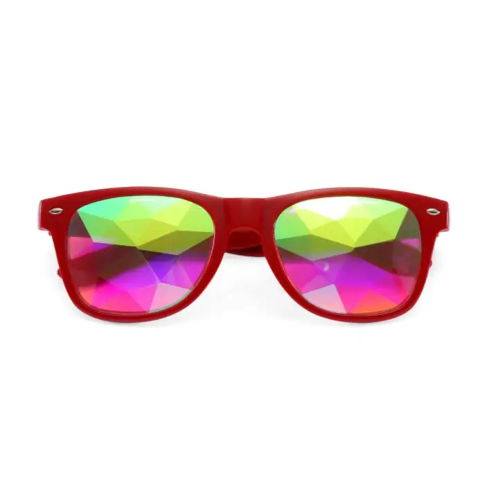 kaleidoscope glasses metal Sunglasses Women Party Psychedelic Prism Diffracted Lens EDM Sunglasses Female