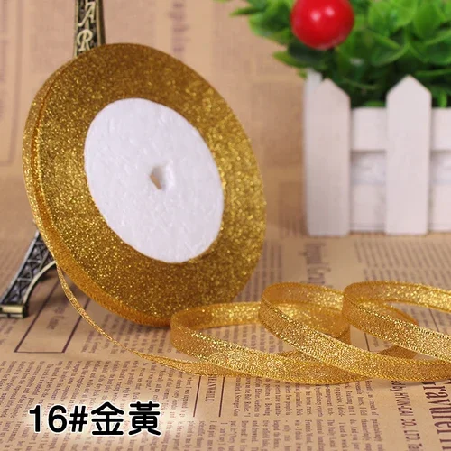 Multicolor Silk Satin Organza Glitter Ribbon for Elegant Decorations - 25 Yards