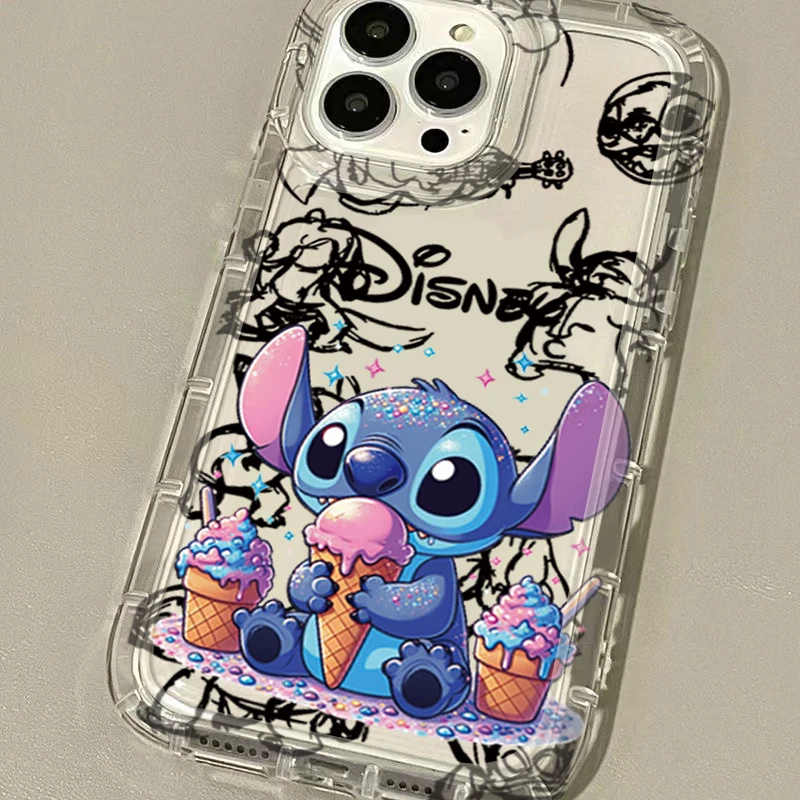 thumbnail image 1 of Funda de punto encantador de Disney para iPhone 15 14 13 12 11 Pro Max XR XS X 8 7 6 6S Plus SE 2020, funda protectora transparente con estampado para teléfono, 1 of 5