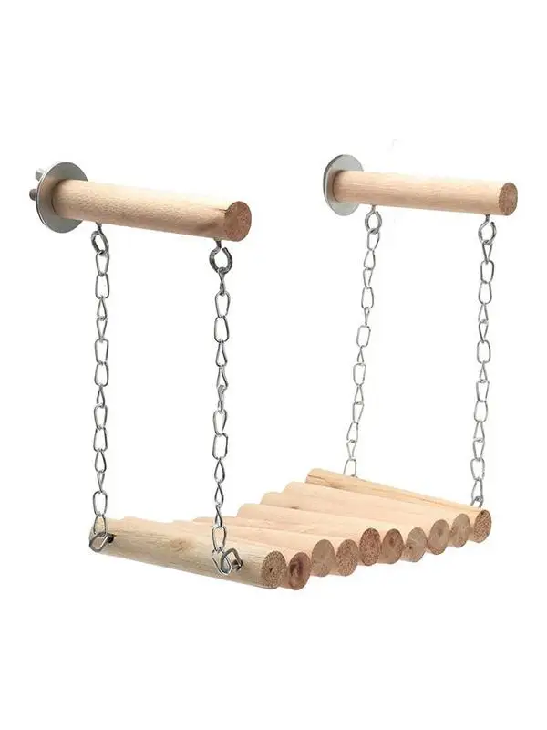 

Parrot Perch Swing Natural Wood Parrot Perch Hanging Cage Durable Bird Swings Toy For Cockatiels Parakeets Cage Accessories