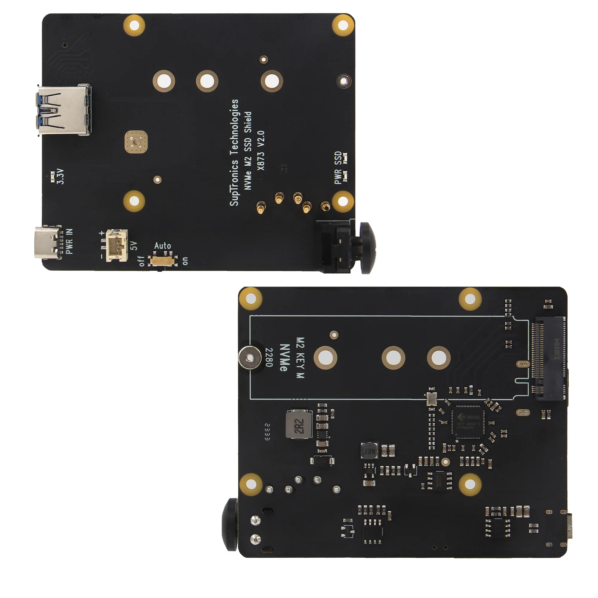 Geekbord X873 USB 3.0-M.2 NVMe SSD Ȯ�� ����, RPi 4 ��, �ִ� 4TB SSD ������, ����� ���� 4 NVMe SSD ����