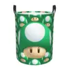 Custom Cartoon Marioed Super Mushroom Laundry Basket Collapsible Clothes Hamper for Nursery Kids Toys Storage Bag 1