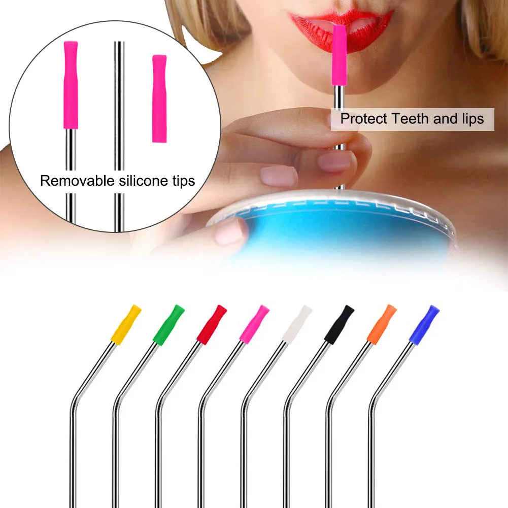 Silicone Straw Covers 5Pcs Metal Straw Silicone Tips For Stainless Steel straw