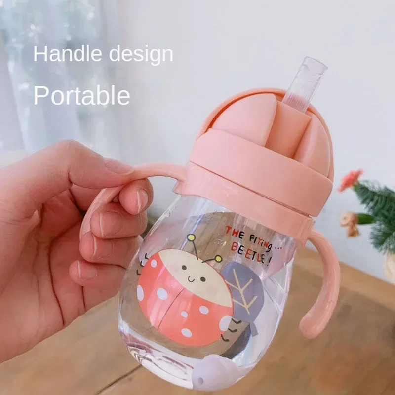 Water Cup 350ml Baby Sippy Water Cup Kid Handle Learn Feeding Drinking Bottle Anti-choking with Gravity Ball Training Kids Cup with Straw drinking cup,silicone cups,feeding cup