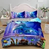 Kids Adult Bed Polyester Bedclothes 3D Dolphin In Blue Sea Queen King Size Bedding Sets Animal Single Quilt Duvet Cover Set 4