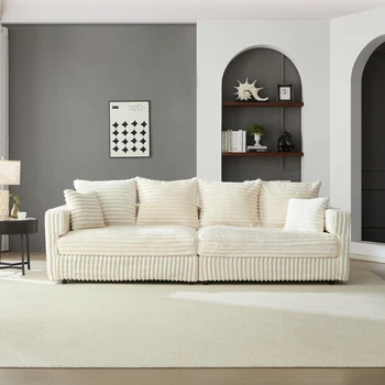 104.3" Plush Corduroy 4‑Seat Deep‑Seat Cloud Sofa 3