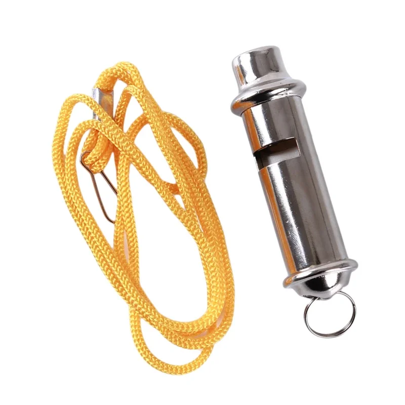 High-Frequency Stainless Steel Whistle - 150dB with Lanyard for Training and Emergency Use