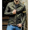 Men's Black Biker Vintage Motorcycle Distressed Cafe Racer Leather Jacket Classic Biker Jacket Aviator Motor Autumn Coats 4