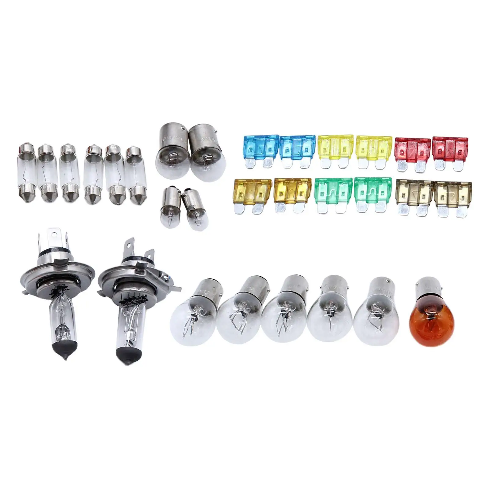 30Pcs H4 Light Bulb Set Emergency Fuse LED Head Light Lamp Replacement Super Bright Plug Play for Driving Motorcycle