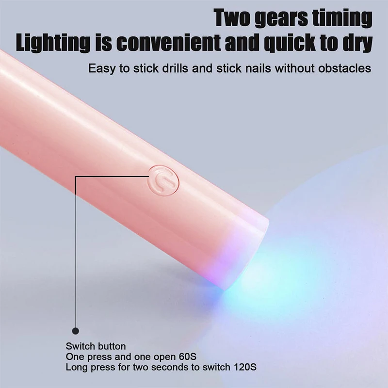 Professional Uv Led Nail Lamp Handheld Portable Quick Dry Usb Nail Dryer Machine Home Phototherapy Tools Mini Flashlight Pen