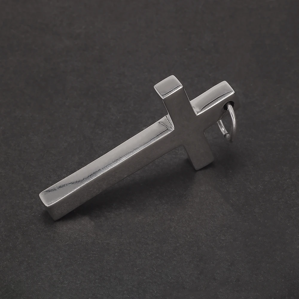 Pendant Necklace Silver Necklace Silver Pendant Silver Necklace Charms Solid 925 Silver Cross Pendant for Men Women Minimalist High Polished Fashion Classic Jesus Christian Prayer Jewelry