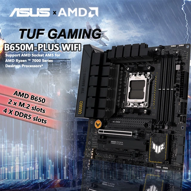 ASUS TUF GAMING B650M-PLUS WIFI - mATX AM5 Motherboard for Gamers