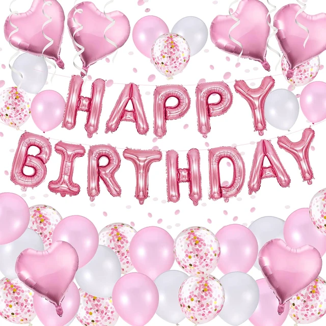 1 2 3 4 5 6 Year Girl Birthday Decorations Pink Balloon Arch Heart