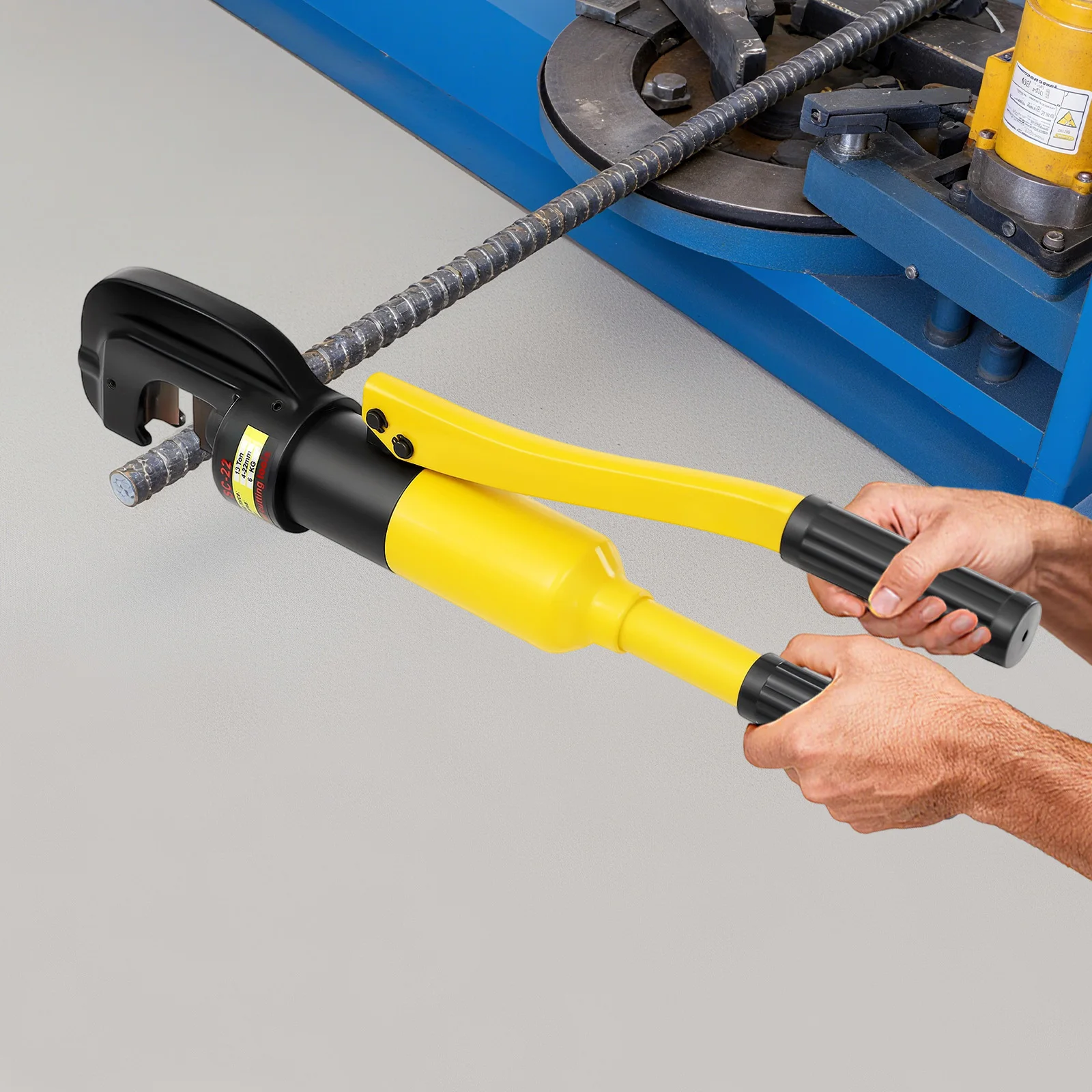 13T/8T Hydraulic Hand Cutter Rebar-cutting Tool Kits Metal Bolt Cutter with Portable Toolbox 4-22mm/4-16mm for Steel Bars