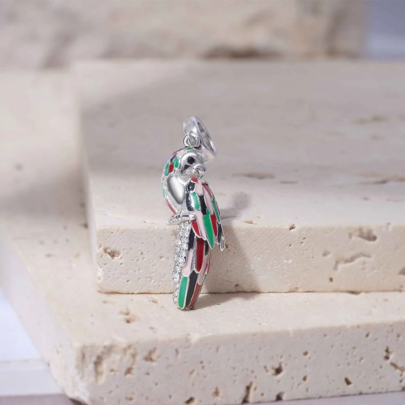 925 Sterling Silver Chameleon Turtle Tiger Duck Magpie Charms Beads Fit Original Pendant Bracelet DIY Jewelry
