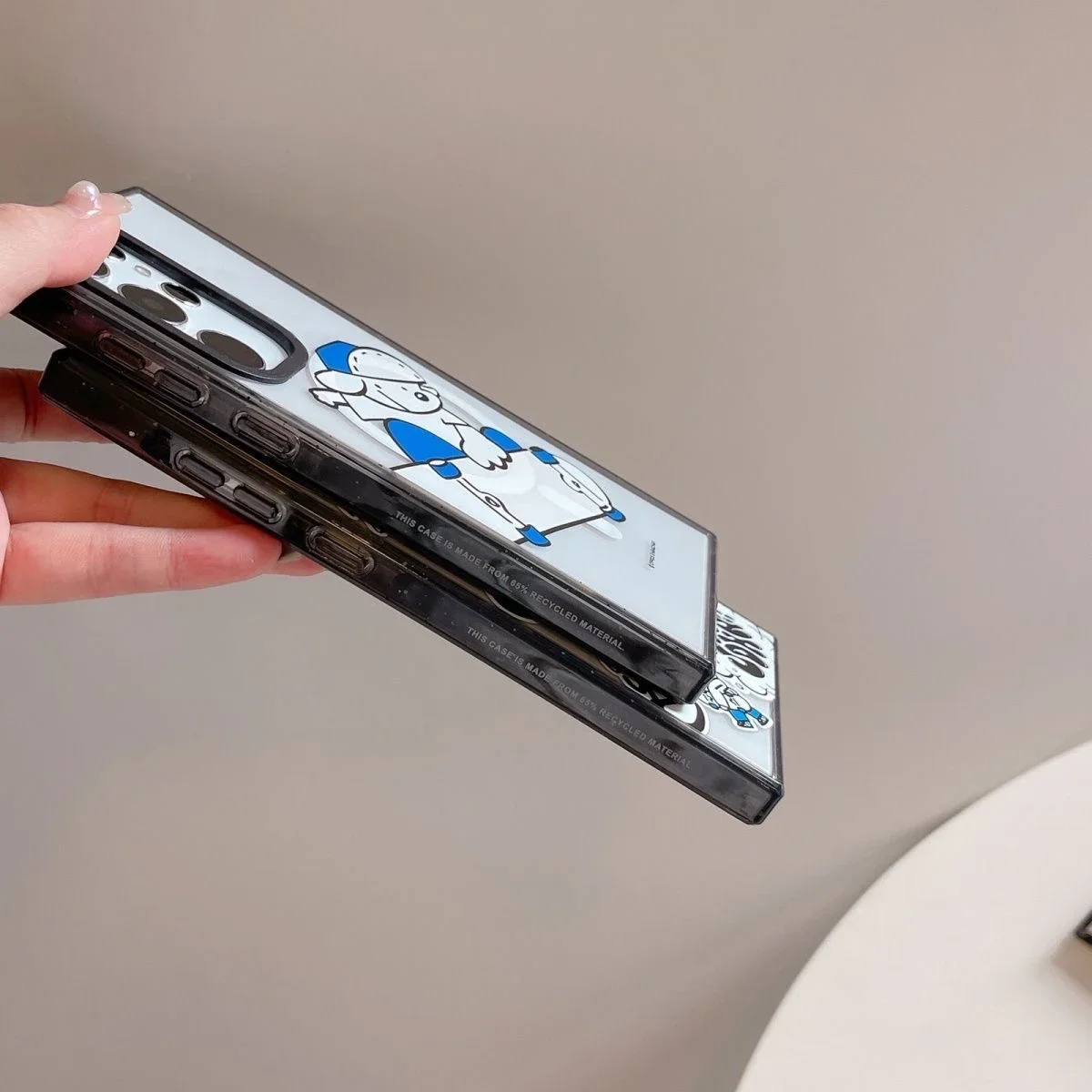 Skateboard Dog MagSafe Acrylic Black Border Case for Samsung Galaxy S22 Ultra S23 Ultra S24 Ultra Cover Protective Shell