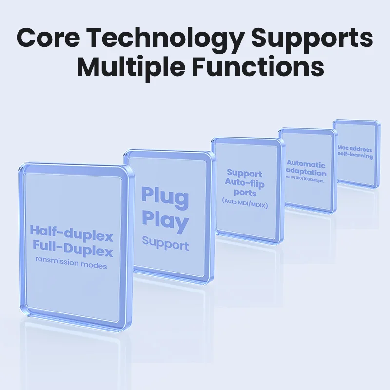 UGREEN Ethernet Switch 1000Mbps Mini Network Expansion 5 Ports All Gigabit for Router PC Lan Hub Full/Half Duplex Plug and Play 4