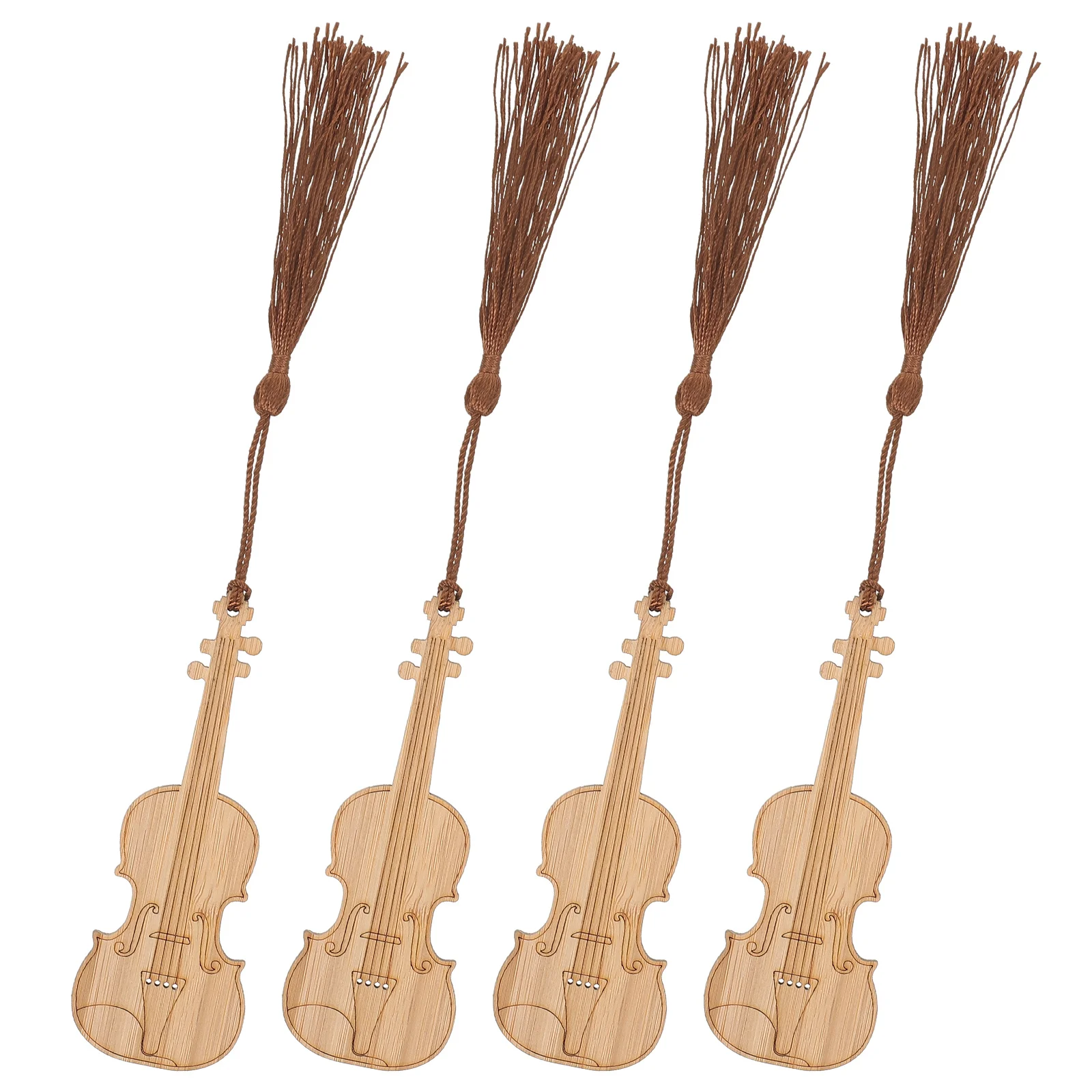 

4 Pcs Instrument Bookmark Page Markers Labels Violin Modeling Bookmarks Shape Cases Books Decorative