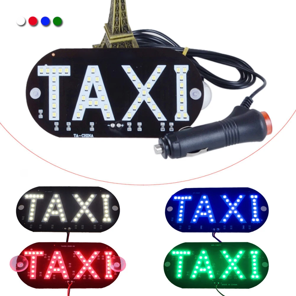 12V Taxi Led Car Windscreen Cab Indicator Lamp Sign 45LEDs Windshield