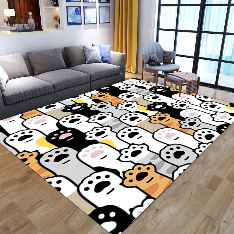 

New cartoon cute cat 3D printed carpet,living room and bedroom decorative carpet, kitchen and bathroom anti-skid carpet,door mat