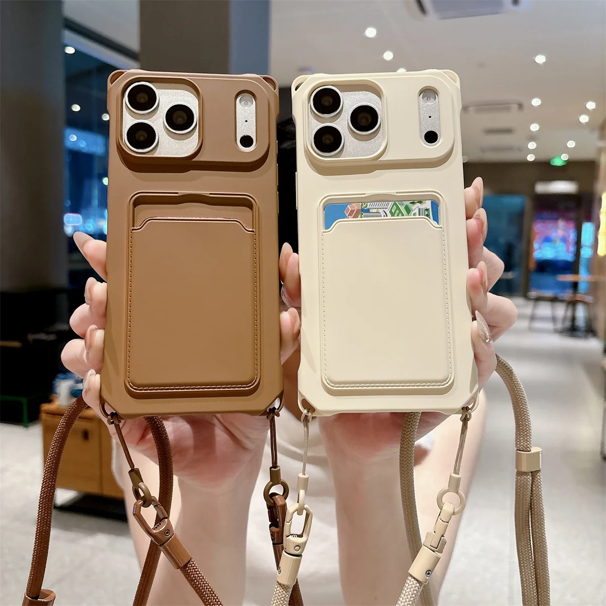 Soft Silicone Crossbody Phone Case with Strap and Card Holder