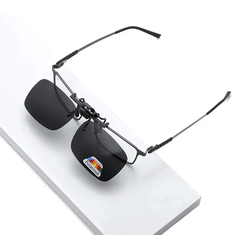 4 Color Grey Lenses Polarized Sunglasses Clip On Flip Up UV 400 Driving Fishing Night Vision Glasses Clips