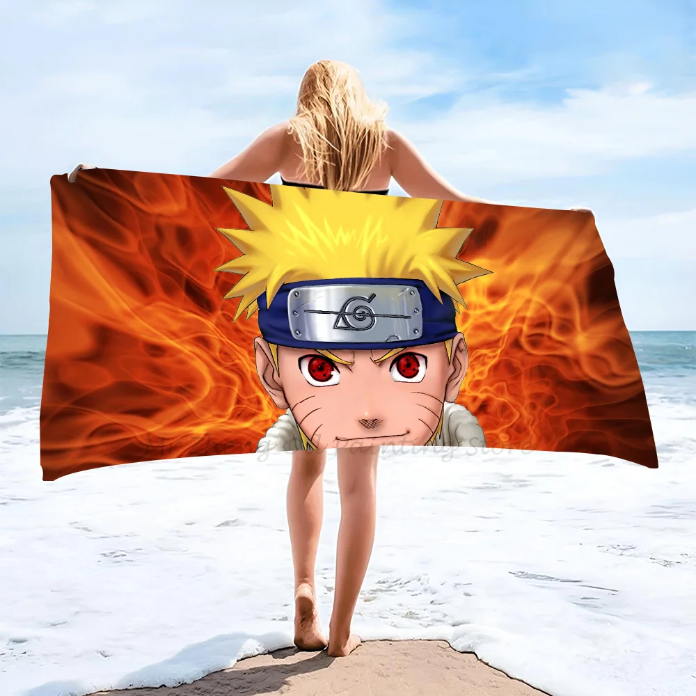 1pc Uzumaki Naruto Anime Towel Microfiber Beach Towel Quick Dry Kids Beach Blanket Soft Pool Towel 2