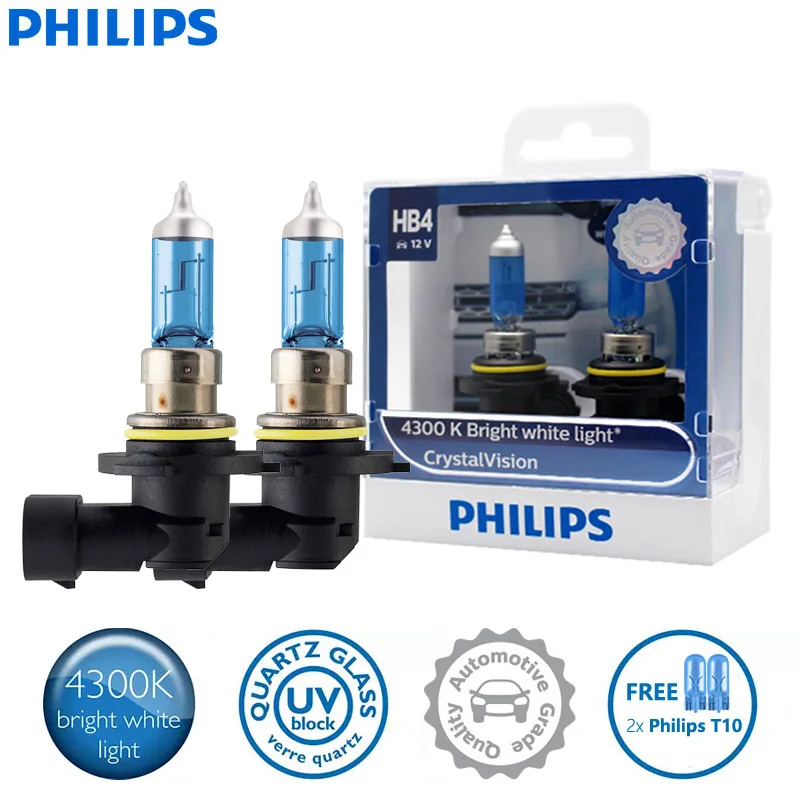 

2 шт., автомобильные галогенные лампы Philips HB4 9006 P22d, 12 В, 55 Вт