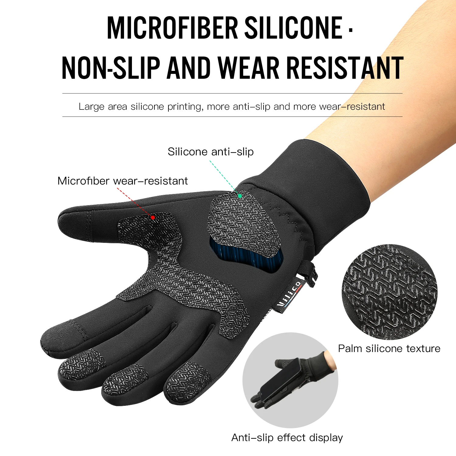 Mountaineering Hiking Camping Cycling Gloves Winter Touch Screen Bicycle Gloves Outdoor Windproof Motorcycle Warm Bike Gloves