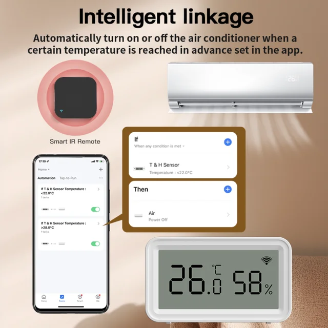 Tuya Zigbee/WiFi Temperature Humidity Sensor Smart Thermometer Hygrometer Home Monitoring APP Voice Control Work with Alexa 3