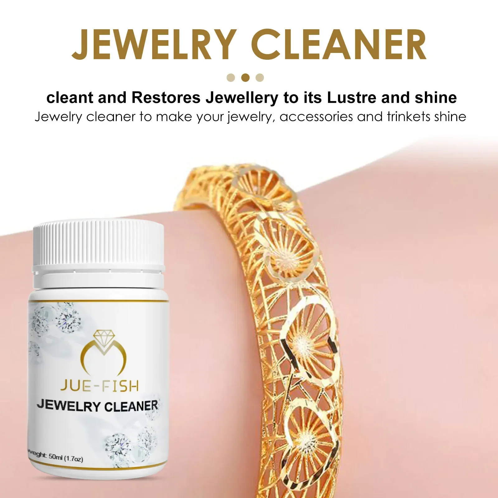 50ML Jewelry Cleaner Silver Jewelry Necklace Ring Clean Polishing Spray Ring Care Washing Fluid Multi-Function Purpose Cleaner