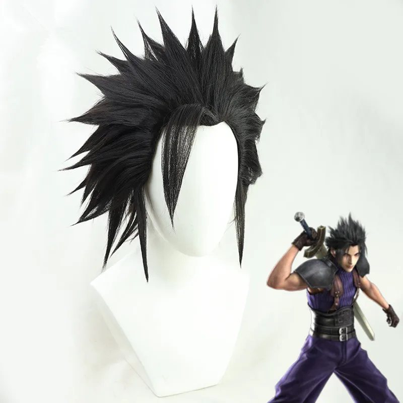 

Game Final Fantasy FF7 Zack Fair Cosplay Wig FFVII Zack Fair Short Heat Resistant Synthetic Hair Halloween Party Wigs + Wig Cap