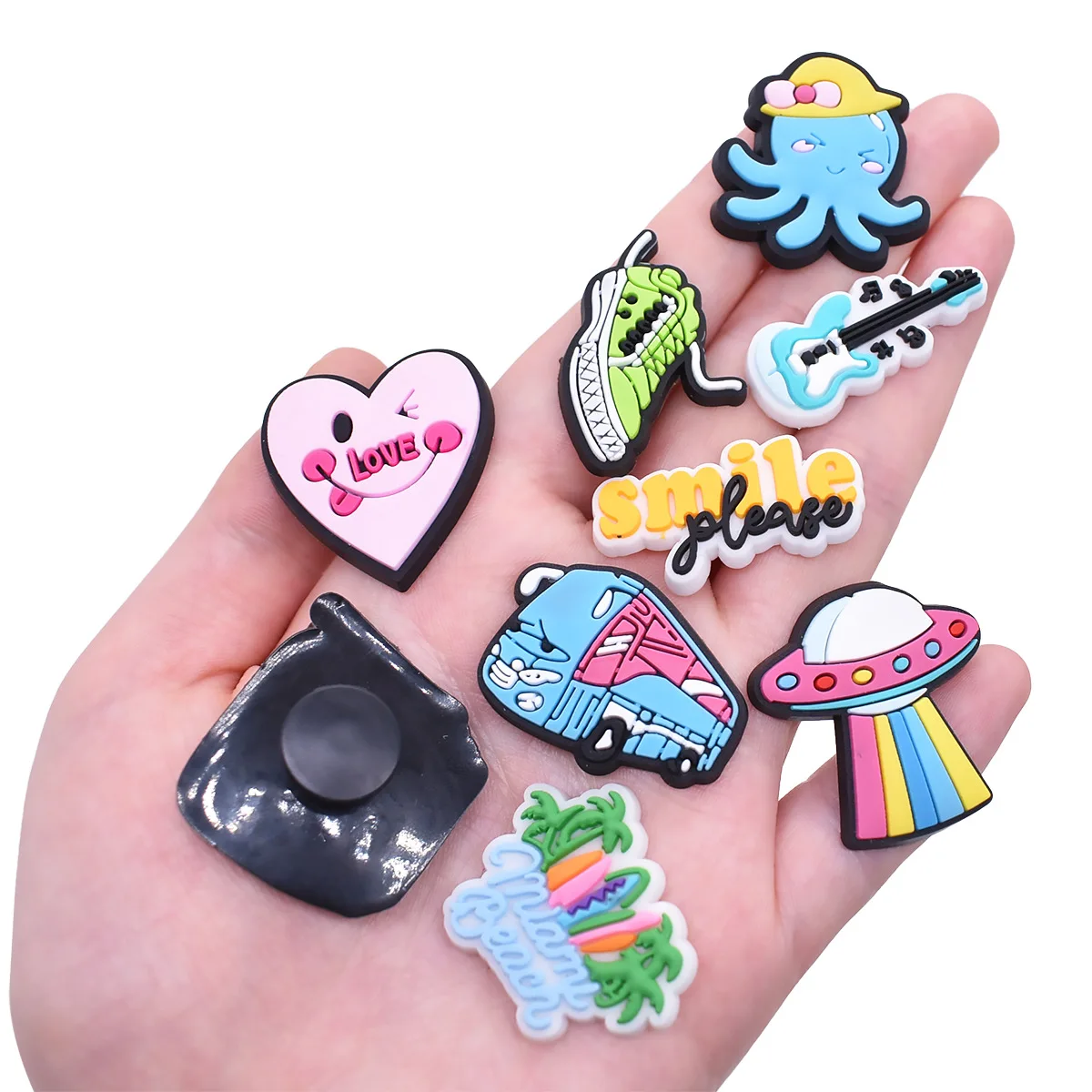Hot Sales 1Pcs PVC Summer Shoe Charms Pin for Croc Accessories Sandals Wristband Decorations Boys Girls Party Gifts
