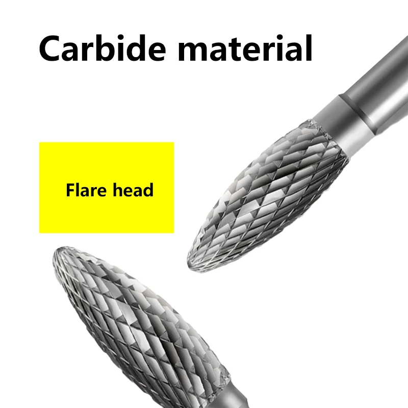 H 타입 수공구 금속 조각 밀링 커터, 스트레이트 생크 로터리 버, 시멘트 카바이드 로터리, 6-16mm, 1 개