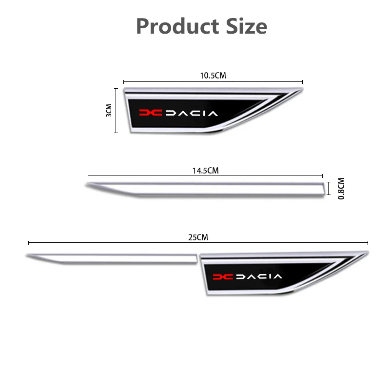 Car badge sticker 25X3CM Auto Door Fender Side Blade Badge Car Body Sticker Dacia Spring Lodgy Dokker Duster Logan Sandero Stepway