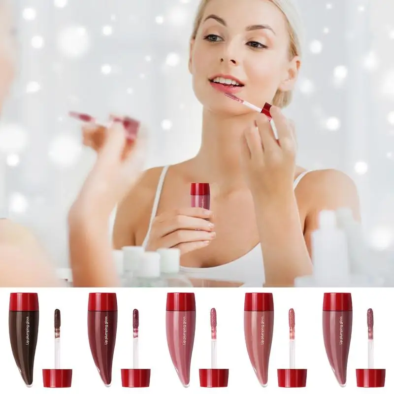 

Увлажняющий блеск для губ 5 мл, Женская длительная жидкая помада с зеркальной отделкой, легкий макияж для свидания, повседневной жизни, портативная