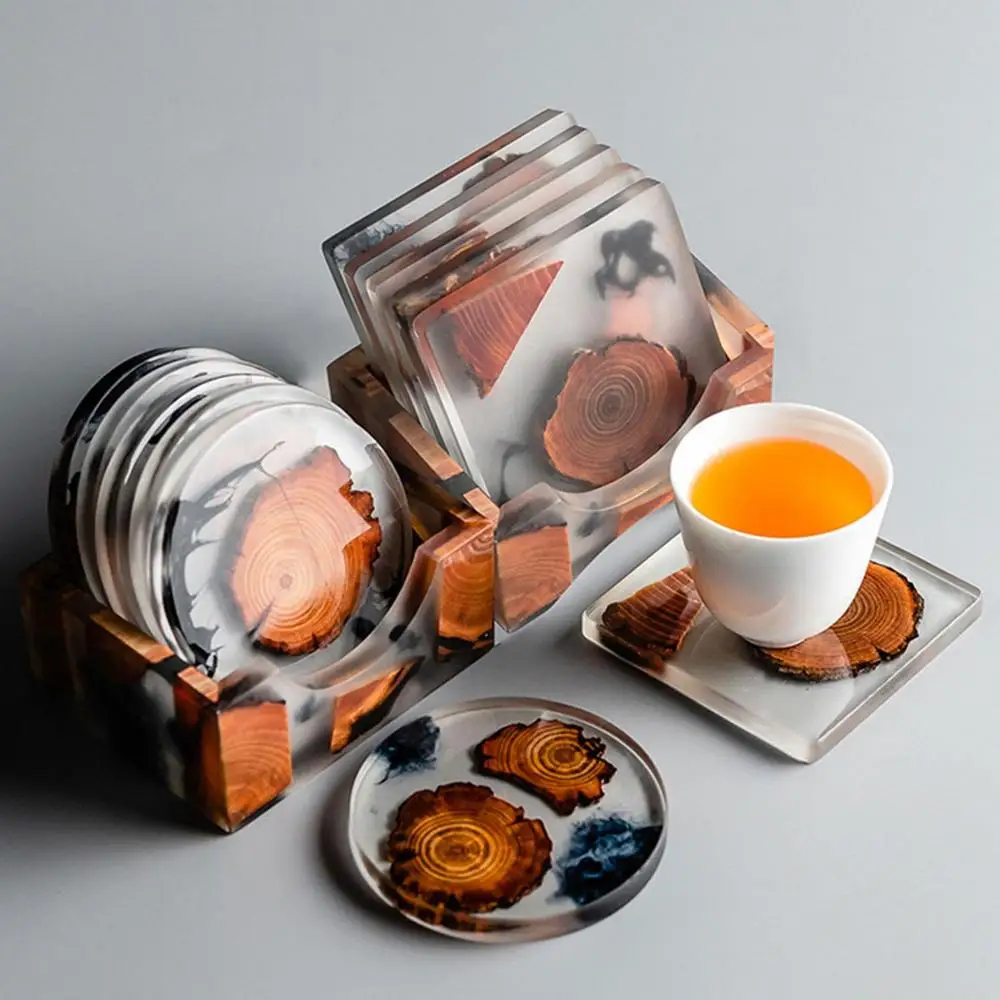 Description Picture 4 of itemCreative Resin Pine Coasters Heat-resistant Placemats Drink Mat Tea Coffee Cup Pad Waterproof Non-slip Table Decor Tableware Pad