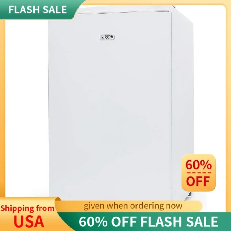 QWCommercial Cool Upright Freezer,Stand Up Freezer 2.8 Cu Ft with Reversible Door,White