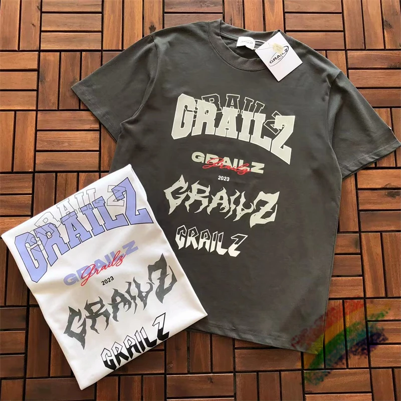 

Промытый Grailz, футболка для мужчин и женщин, лучшее качество, новинка, белая, серая футболка, футболка