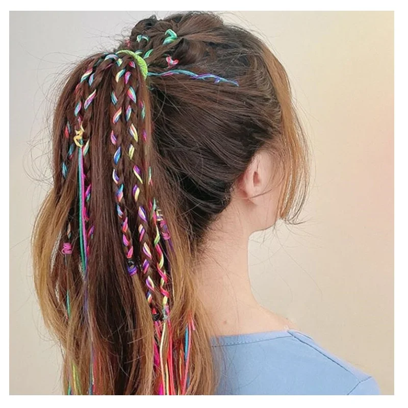 Colorful Hair Strings Hair Tie for Braids, Hair Thread Yarn Braiding Wire  Ribbon 