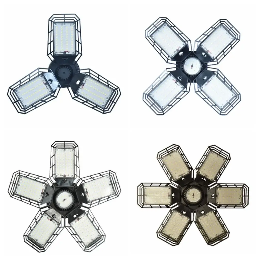 

Adjustable LED Garage Lights Bulb Deformable Panels E26/E27 Led Shop Light Black Foldable Garage Ceiling Lights Garage